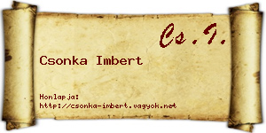 Csonka Imbert névjegykártya